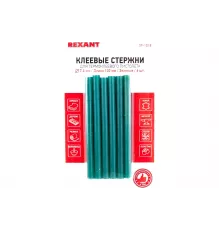 Клеевые стержни REXANT, зеленые, 6 шт, 7х100 мм