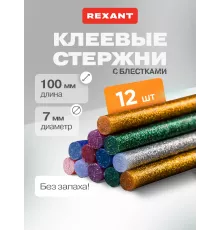 Стержни клеевые REXANT, 7x200 мм, цветные, 12 штук