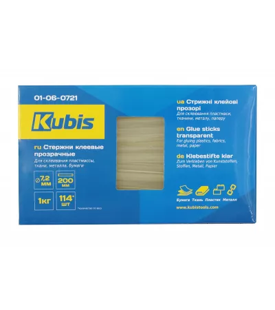 Клеевые cтержни KUBIS, 11.2x200 мм, 1 кг, прозрачные 