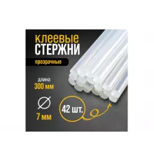 Стержни клеевые ТУНДРА, 7x300 мм, 0.5 кг, 42 шт, прозрачные