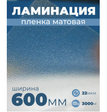 Пленка для ламинирования матовая 600 мм, 20 микрон